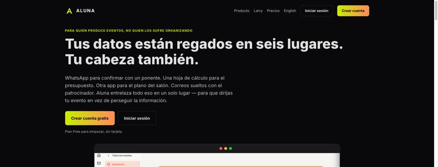 Captura de pantalla de Aluna
